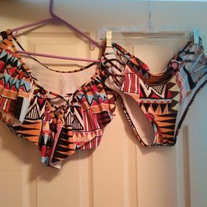 Two piece plus size swimming suit